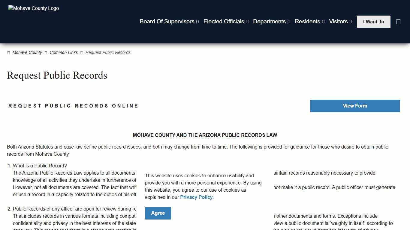 Request Public Records Mohave County